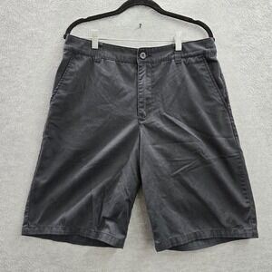 O'Neill Men Shorts 32 Black‎ Back Pocket Logo Embroidery Chino Twill 10" Inseam